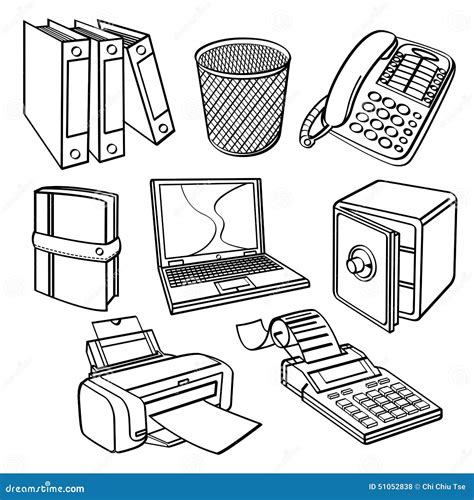 Office Equipment Collection Stock Illustrations – 35,175 Office ...