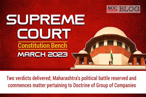 Supreme Court Constitution Bench March 2023| Two verdicts delivered ...