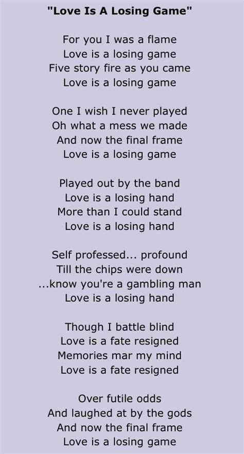 Love is a losing game... | Gonna love you, Love you, Man in love