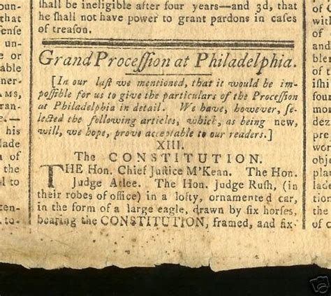 U.S. CONSTITUTION Ratified 1788 Newspaper John Adams | #17743909