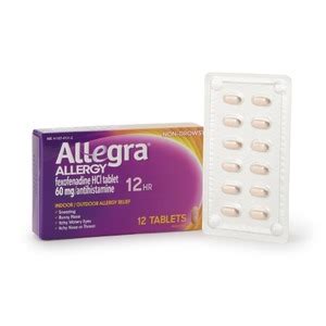 Allegra Allergy Relief Allegra® 60 mg Strength Tablet 12 per Box - 767037BX - Shoplet.com