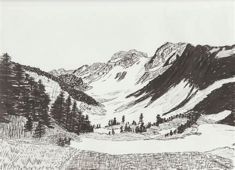 "Valley" - The earliest drawing in my collection : r/penandink