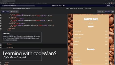 Learn Basic CSS by Building a Cafe Menu - Step 64 - YouTube