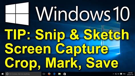 ️ Windows 10 Tip - Screen Capture App - Snip and Sketch - YouTube