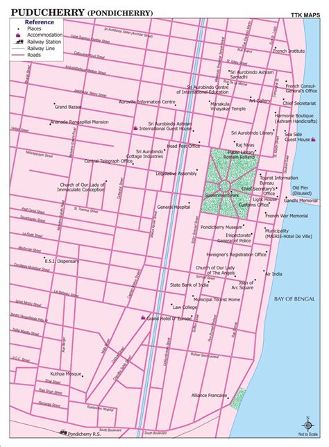 Pondicherry (Puducherry) City Map, City Map of Pondicherry with ...