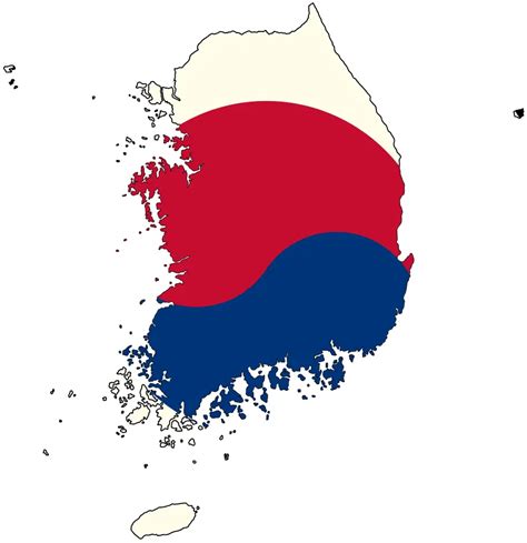 Flag Map of South Korea - MapSof.net