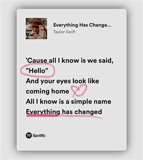 everything has changed | Taylor swift red lyrics, Taylor swift lyrics ...