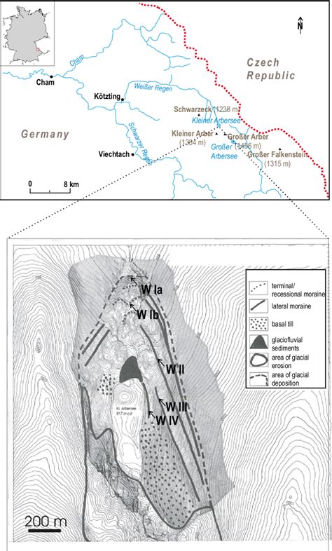 Sketch map of Bavarian Forest and the location of the study area. Map... | Download Scientific ...