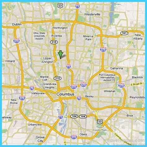 Map of Columbus Ohio - TravelsMaps.Com