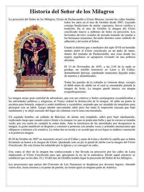 Historia Del Señor de Los Milagros | Nuestra señora de fátima ...