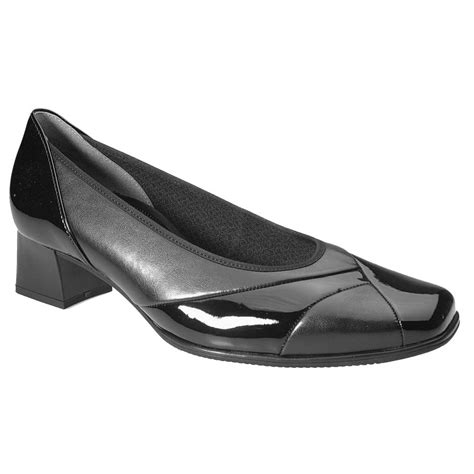 Gabor Gabor Reedham Black Wide Fit Patent Ladies Court Shoes - Gabor ...