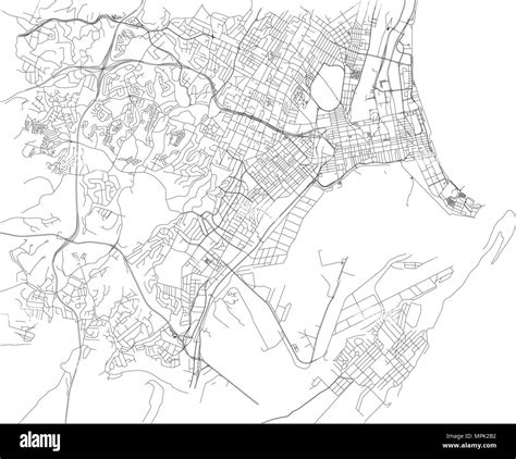 Streets of Durban, city map, South Africa. Street map Stock Vector ...