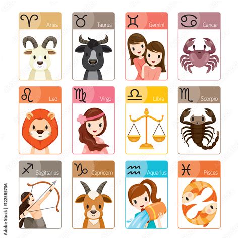 Zodiac Signs Icons Set, Astrological, Constellation, Western ...