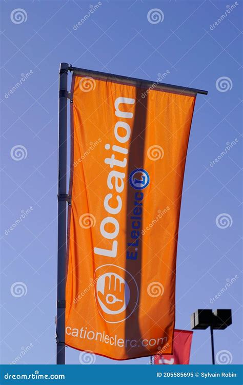 E.Leclerc Supermarket Location Sign Logo On Flag For Van Rental Trucks ...