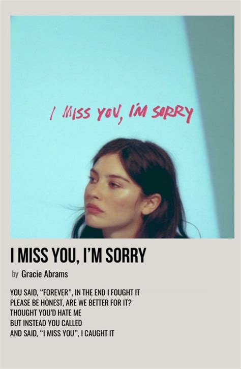 i miss you, im sorry poster