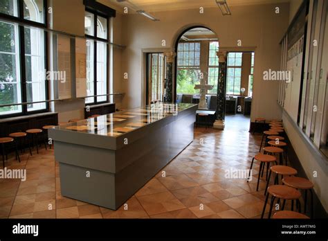 The meeting room in the Wannsee Villa, Berlin where Reinhard Heydrich ...