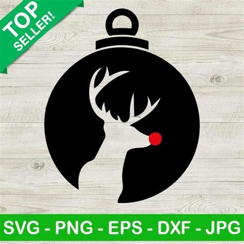 Ornament reindeer SVG, Christmas ornament SVG, Christmas day SVG