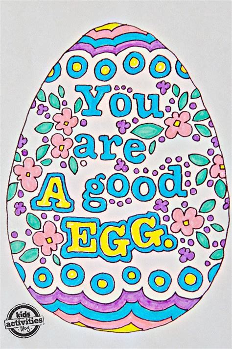 Easter Egg Doodle Art Designs to Print & Color with Egg Sayings | Kids ...