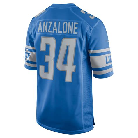 Men's Detroit Lions Alex Anzalone Nike Blue Game Jersey