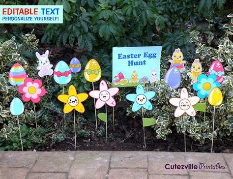 Printable Easter Egg Hunt Decorations Garden Kit PDF With … | Flickr