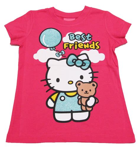 Hello Kitty Girls size 5 Best Friends Tee Shirt Dark Pink T-shirt New