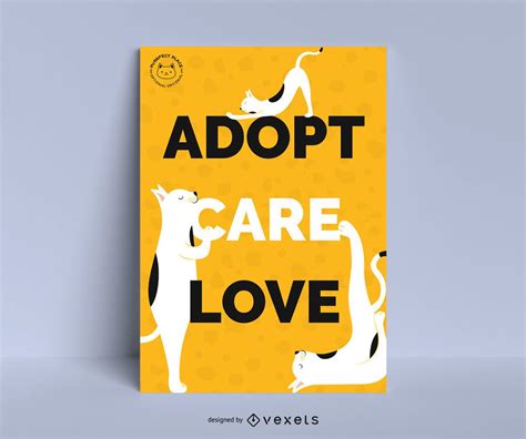 Cat Adoption Poster Design Vector Download