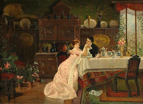 A.HÜBNER (1800-1850) Gallant scene | Romance art, Painting, Tea art