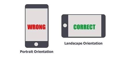 Record in landscape orientation instead of portrait infographic