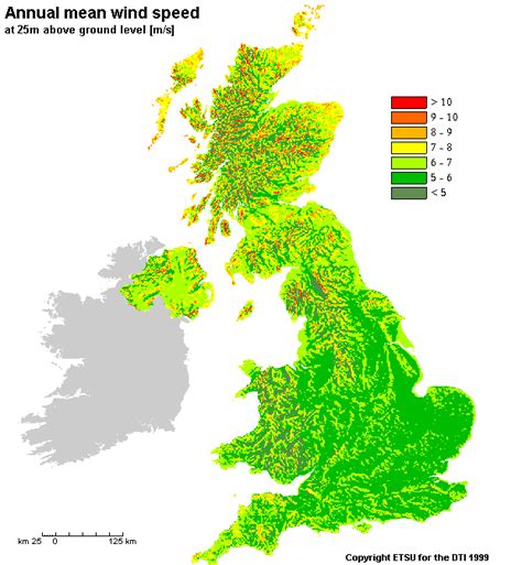 UK Wind Speed Map