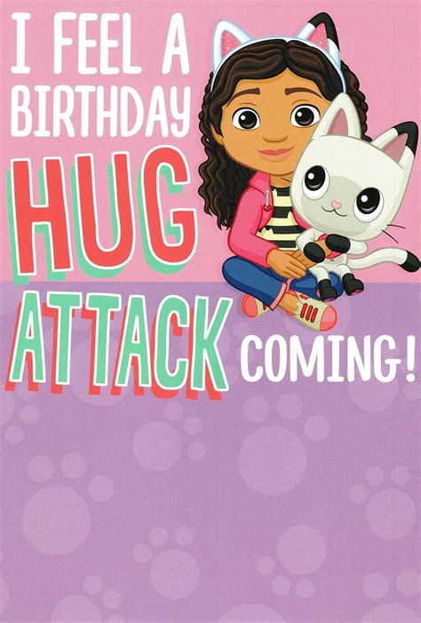 Buy Gabby's Dollhouse Happy Birthday Card Featuring Gabby and Spin Master: I Feel a Birthday Hug ...