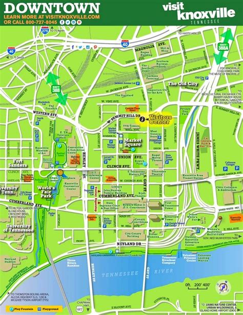 Knoxville tourist map | Tourist map, Knoxville, Map