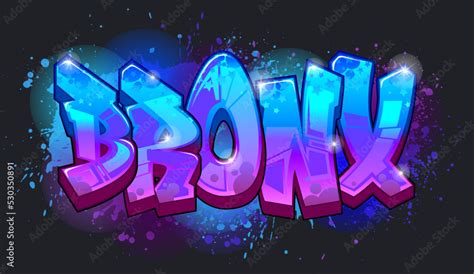 Graffiti Styled Urban Street Art Tagging Design - Welcome to Bronx ...