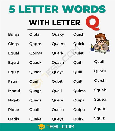 5 Letter Words with Q (100+ Words in English) • 7ESL