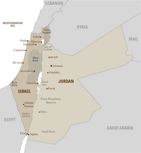 Tourist Map Of Israel And Jordan