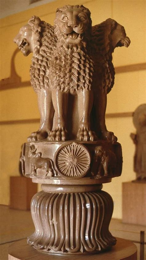 Lion Capital of Ashoka from Sarnath. Ashokan capitals were highly realistic and used a ...