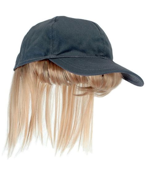 Gray Baseball Cap With Blond Bangs - Adult Hat - at Wonder Costumes