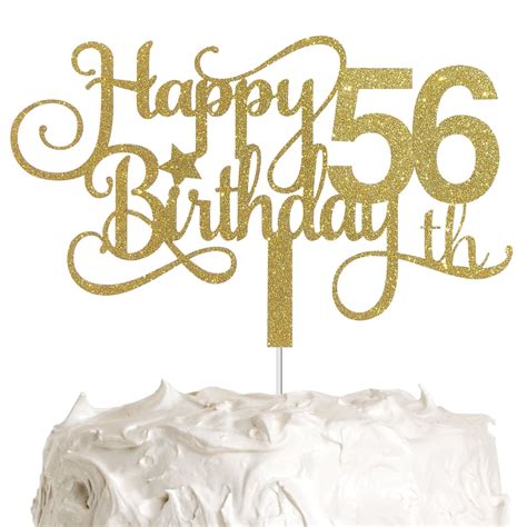 ALPHA K GG 56th Birthday Cake Topper Happy 56th Birthday Cake - Etsy