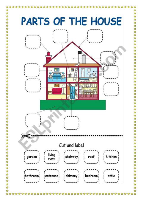 Parts of the House - ESL worksheet by scampi