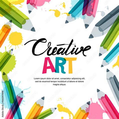 Creative, art and design concept. Vector banner, poster or frame ...