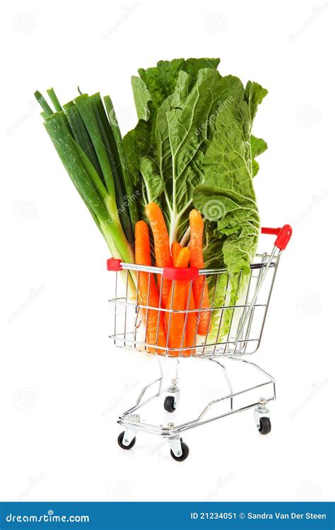 Shopping Cart with Vegetables Stock Image - Image of grocery, vitamins: 21234051