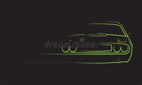 Muscle Car Silhouette stock vector. Illustration of automotive - 120204451