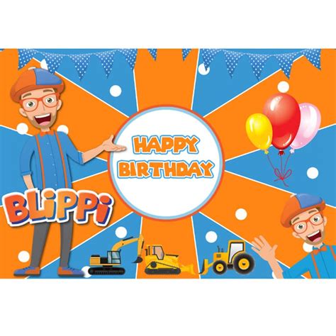 New Design Blippi Party Background For Boys Birthday Orange | Etsy