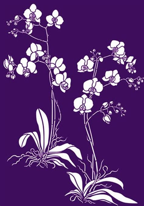 LARGE Pair of Orchid Flower Stencils © - Etsy | Flower stencil, Orchids, Stencils