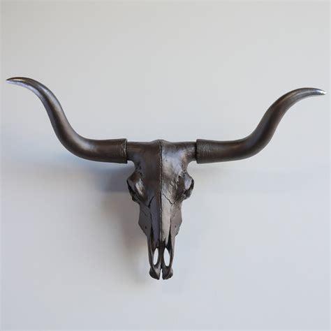 Faux Taxidermy Texas Longhorn Skull Mount Wall Decor Dark Bronze Ombre TL6413 - Etsy