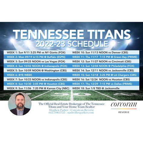 Tennessee Titans 2025-2025 Schedule - Alexi Austina