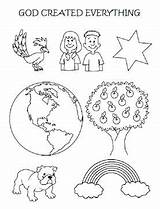 Bible Coloring Page For Sunday School  God Created Everything sketch template