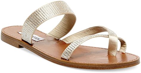 Lyst - Steve Madden Women'S Aintso-R Rhinestone Flat Sandals in Natural