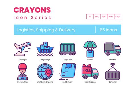 65 Logistics Icons By Flat Icons | TheHungryJPEG