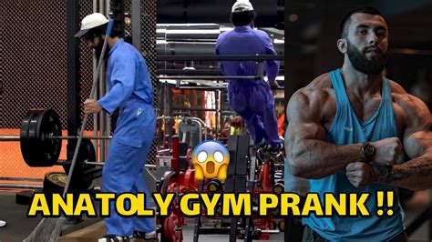 Anatoly GYM Prank 🔥 wow ANATOLY is strong man 😱can i clean here 😂 part ...