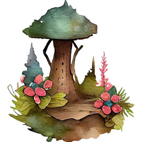 Free Fairy Forest Watercolor Clipart 23209423 PNG with Transparent Background